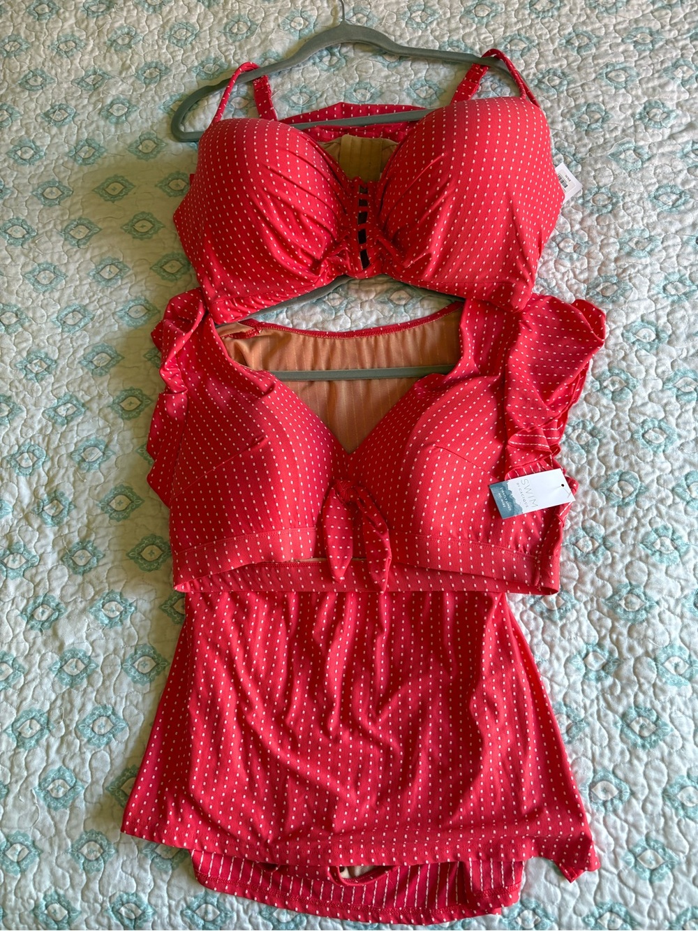 Cacique 3-Piece Swimsuit Set 42G / 16 / 14 | NWT | Tankini + Skirt + Bandeau |